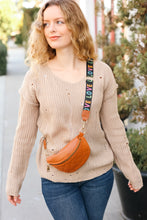 Load image into Gallery viewer, Camel Quilted "LOVE" Strap Crossbody Sling Bag
