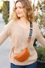 Load image into Gallery viewer, Camel Quilted "LOVE" Strap Crossbody Sling Bag

