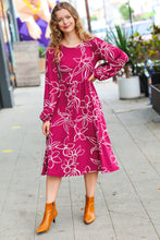 Load image into Gallery viewer, Sangria Fit &amp; Flare Floral Print Midi Dress
