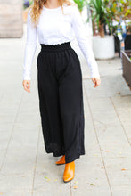 Load image into Gallery viewer, Relaxed Fun Black Smocked Waist Palazzo Pants
