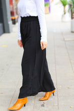 Load image into Gallery viewer, Relaxed Fun Black Smocked Waist Palazzo Pants
