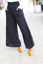 Load image into Gallery viewer, Relaxed Fun Black Smocked Waist Palazzo Pants
