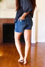 Load image into Gallery viewer, Judy Blue Dark Denim High Rise Cut Off Distressed Shorts
