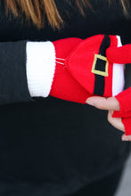 Load image into Gallery viewer, Santa Suit Fingerless Gloves with Convertible Mittens
