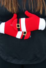 Load image into Gallery viewer, Santa Suit Fingerless Gloves with Convertible Mittens
