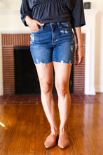 Load image into Gallery viewer, Judy Blue Dark Denim High Rise Cut Off Distressed Shorts
