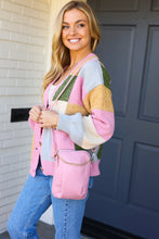 Load image into Gallery viewer, Pink Vegan Leather Two Pocket Mini Cross Body
