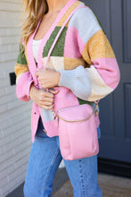 Load image into Gallery viewer, Pink Vegan Leather Two Pocket Mini Cross Body
