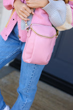 Load image into Gallery viewer, Pink Vegan Leather Two Pocket Mini Cross Body
