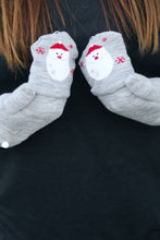Load image into Gallery viewer, Grey Santa Claus Fingerless Gloves with Convertible Mittens
