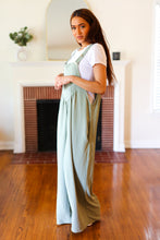 Load image into Gallery viewer, Move On Over Sage Wide Leg Suspender Overall Jumpsuit
