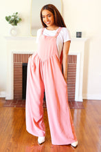 Load image into Gallery viewer, Move On Over Coral Wide Leg Suspender Overall Jumpsuit
