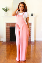 Load image into Gallery viewer, Move On Over Coral Wide Leg Suspender Overall Jumpsuit
