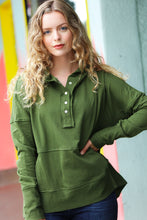 Load image into Gallery viewer, Today's The Day Olive French Terry Snap Button Hoodie
