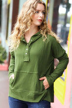 Load image into Gallery viewer, Today's The Day Olive French Terry Snap Button Hoodie
