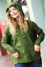 Load image into Gallery viewer, Today's The Day Olive French Terry Snap Button Hoodie
