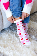 Load image into Gallery viewer, Pink &amp; Red Hearts Crew Socks

