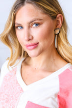Load image into Gallery viewer, Bone Crochet Carved Disc Dangle Earrings
