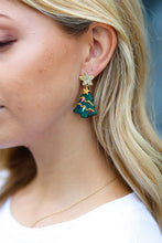 Load image into Gallery viewer, Christmas Tree Star Clay Dangle Earrings
