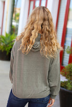 Load image into Gallery viewer, All In A Day Olive Half Zip French Terry Hoodie
