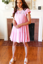 Load image into Gallery viewer, Baby Pink Embroidered Tiered Lined Dress
