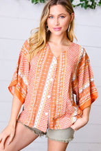 Load image into Gallery viewer, Apricot Boho V Neck Kimono Shape Top
