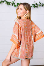 Load image into Gallery viewer, Apricot Boho V Neck Kimono Shape Top
