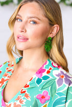 Load image into Gallery viewer, Emerald  Acrylic Monstera Leaf Earrings
