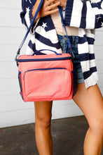 Load image into Gallery viewer, Coral &amp; Navy Insulated Cooler Box
