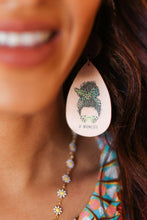Load image into Gallery viewer, Green Cheetah &quot;#MOMLIFE&quot; Wooden Dangle Earrings
