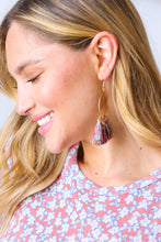 Load image into Gallery viewer, Mauve Multicolor Gold Fringe Tassel Earrings
