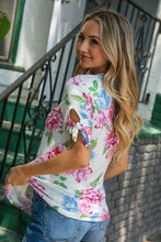 Load image into Gallery viewer, Berry Floral Tie Sleeve Top
