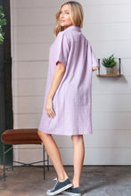 Load image into Gallery viewer, Dusty Lavender Cotton Placard Yoke Midi Dress
