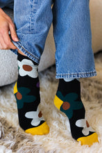 Load image into Gallery viewer, Black Floral Ankle Socks
