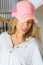 Load image into Gallery viewer, Pink Rhinestone Mesh Trucker Hat
