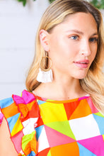 Load image into Gallery viewer, Dove &amp; Gold Fringe Tassel Hoop Earrings
