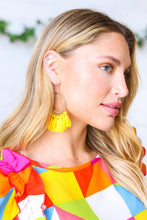 Load image into Gallery viewer, Dandelion  &amp; Gold Fringe Tassel Hoop Earrings
