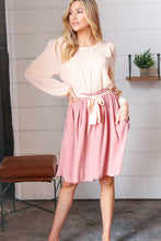 Load image into Gallery viewer, Mauve &amp; Peach Twofer Pleated Skirt Dress
