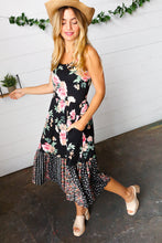 Load image into Gallery viewer, Black Floral Fit &amp; Flare Sleeveless Midi Dress
