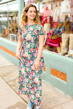 Load image into Gallery viewer, Make Your Day Pink &amp; Green Floral Print Maxi Dress
