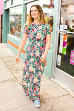 Load image into Gallery viewer, Make Your Day Pink &amp; Green Floral Print Maxi Dress
