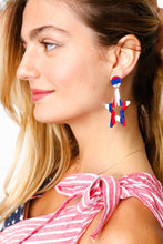 Load image into Gallery viewer, Americana Resin Star Dangle Earrings
