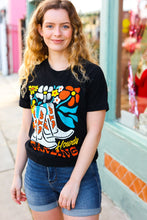 Load image into Gallery viewer, Black Cotton HOWDY DARLING Graphic Tee
