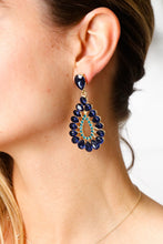 Load image into Gallery viewer, Sapphire/Turquoise Vintage Teardrop Earrings
