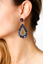 Load image into Gallery viewer, Sapphire/Turquoise Vintage Teardrop Earrings
