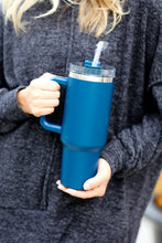Load image into Gallery viewer, Navy Insulated 38oz. Tumbler with Straw
