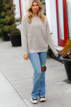 Load image into Gallery viewer, All Put Together Taupe Waffle Knit Hi-Low Sweater
