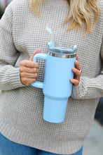 Load image into Gallery viewer, Dusty Blue Insulated 38oz. Tumbler with Straw
