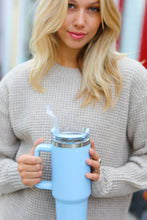 Load image into Gallery viewer, Dusty Blue Insulated 38oz. Tumbler with Straw
