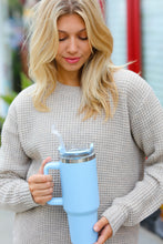 Load image into Gallery viewer, Dusty Blue Insulated 38oz. Tumbler with Straw
